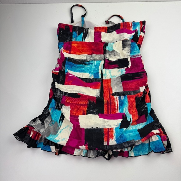 Christina Abstract Patterned One Piece Bathing with Skirt - Picture 9 of 13